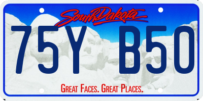 SD license plate 75YB50