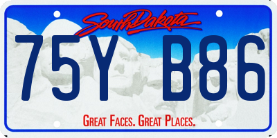 SD license plate 75YB86