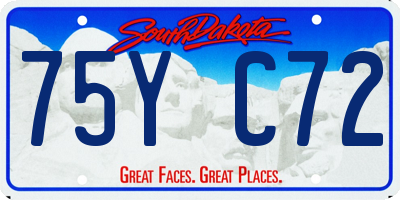 SD license plate 75YC72