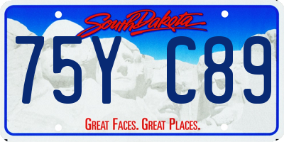 SD license plate 75YC89