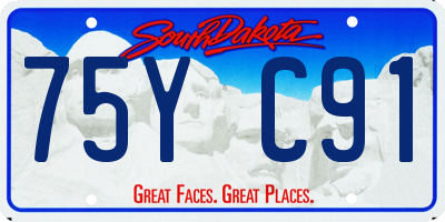 SD license plate 75YC91