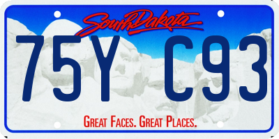 SD license plate 75YC93