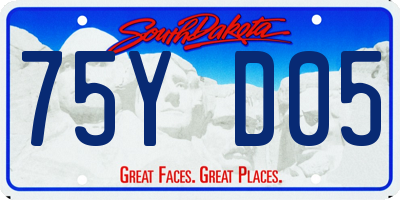 SD license plate 75YD05