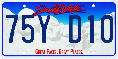SD license plate 75YD10