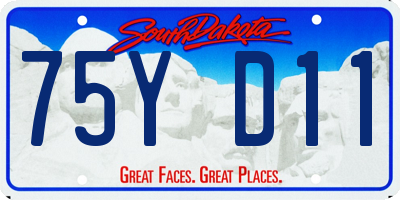 SD license plate 75YD11