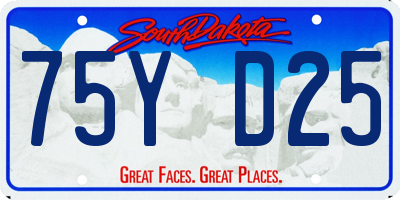 SD license plate 75YD25