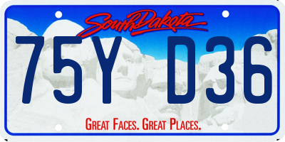 SD license plate 75YD36