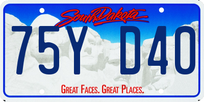 SD license plate 75YD40