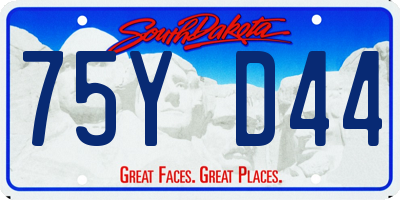 SD license plate 75YD44