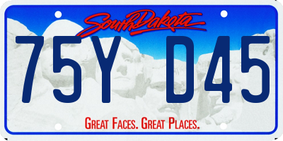 SD license plate 75YD45