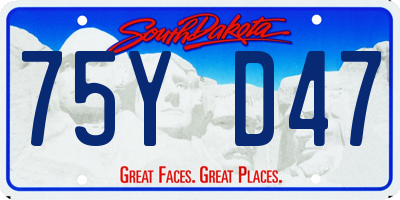 SD license plate 75YD47