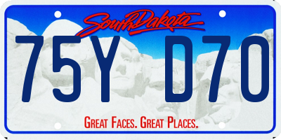 SD license plate 75YD70