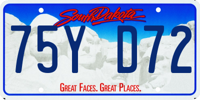 SD license plate 75YD72