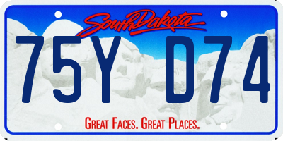 SD license plate 75YD74