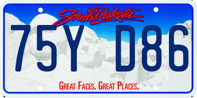 SD license plate 75YD86