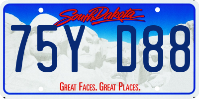 SD license plate 75YD88