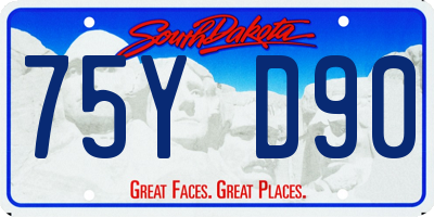 SD license plate 75YD90