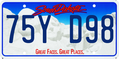 SD license plate 75YD98
