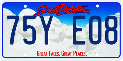 SD license plate 75YE08