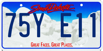 SD license plate 75YE11