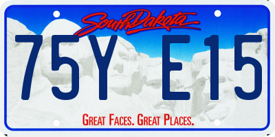 SD license plate 75YE15