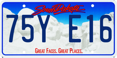 SD license plate 75YE16