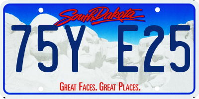 SD license plate 75YE25