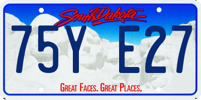 SD license plate 75YE27
