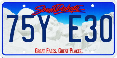 SD license plate 75YE30