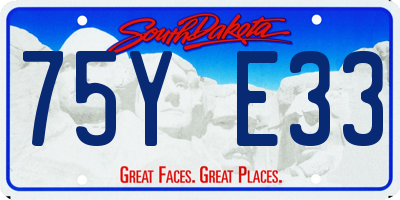 SD license plate 75YE33