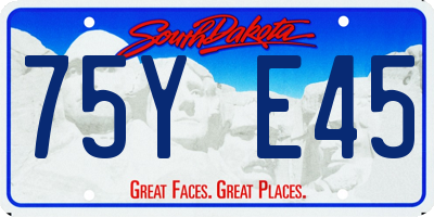 SD license plate 75YE45