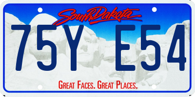 SD license plate 75YE54