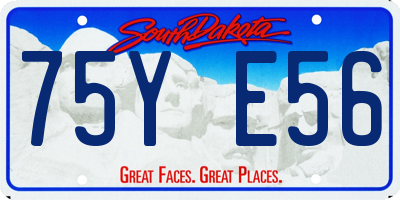 SD license plate 75YE56