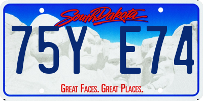 SD license plate 75YE74