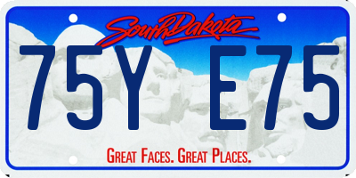 SD license plate 75YE75