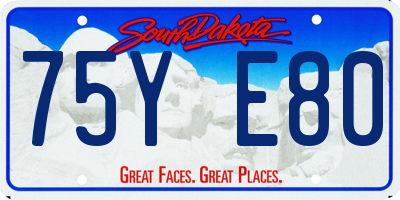 SD license plate 75YE80