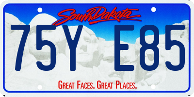 SD license plate 75YE85
