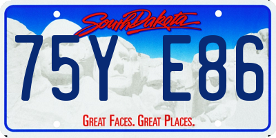 SD license plate 75YE86