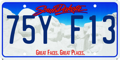 SD license plate 75YF13