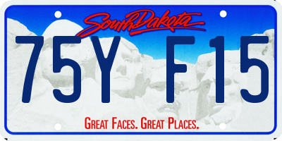 SD license plate 75YF15