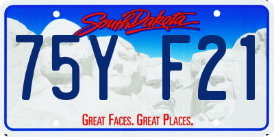 SD license plate 75YF21