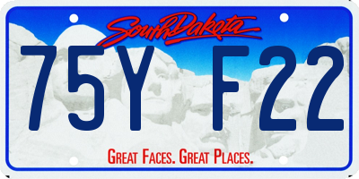 SD license plate 75YF22