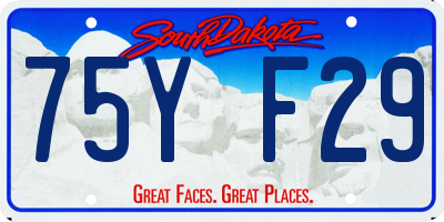 SD license plate 75YF29