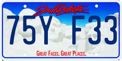 SD license plate 75YF33