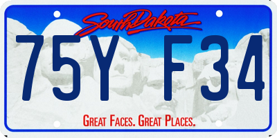 SD license plate 75YF34
