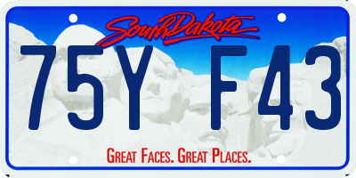 SD license plate 75YF43