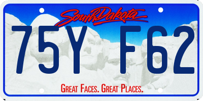 SD license plate 75YF62