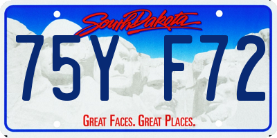 SD license plate 75YF72