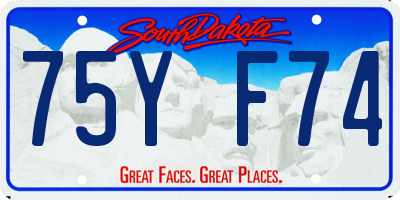 SD license plate 75YF74