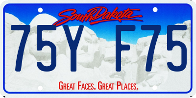 SD license plate 75YF75